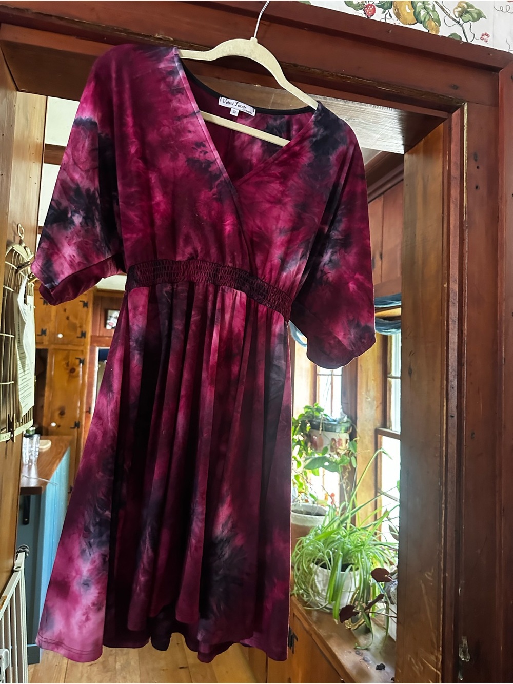 Velvet Torch Burgundy and Black Dress